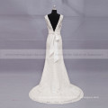 Charming V Neck Sexy Back Lace Wedding Dress Sweep Train Sash vestidos de novia